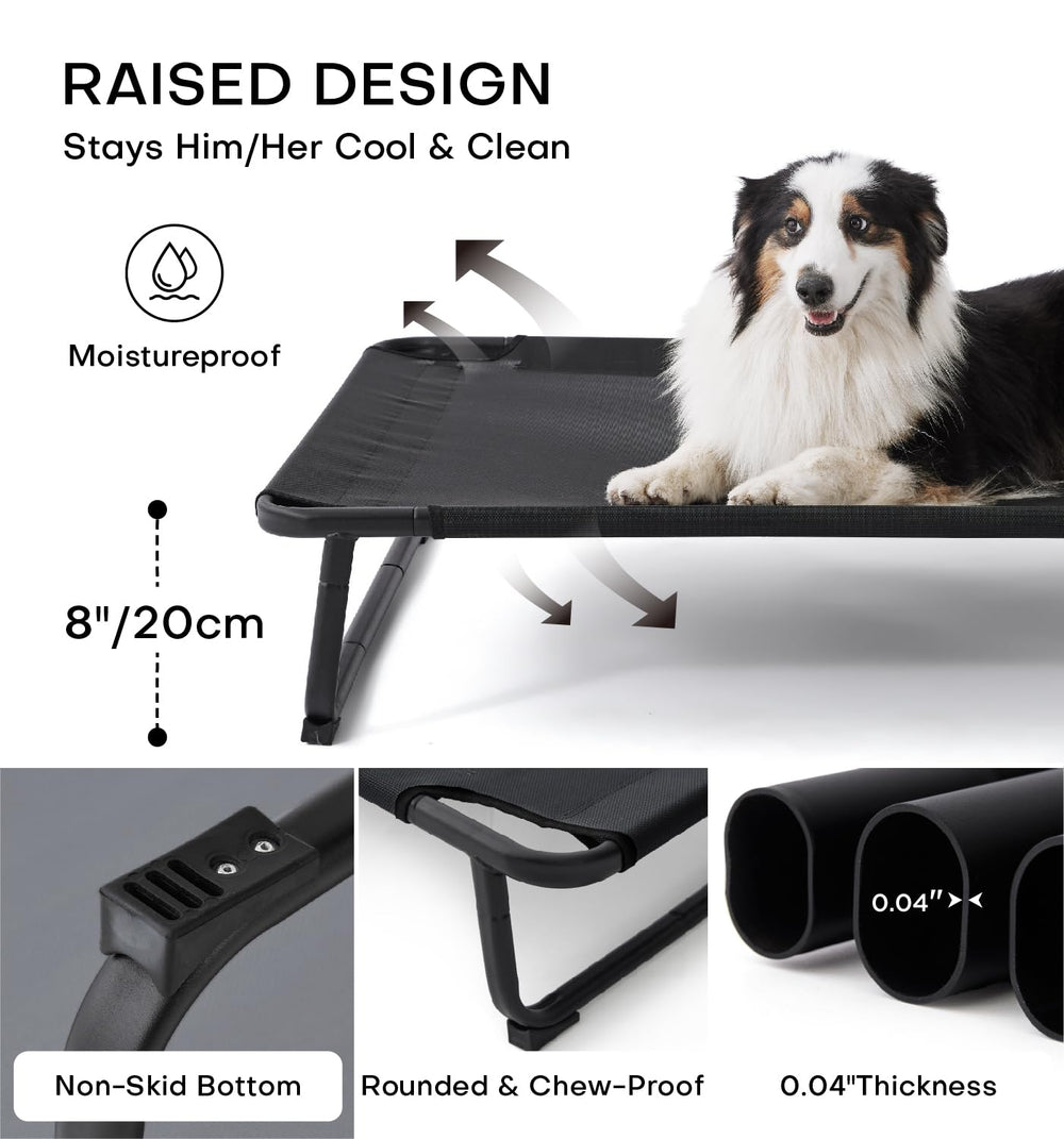 MADE 4 PETS chew-resistant-frame-closeup highlights durable rust-resistant steel for daily lounging