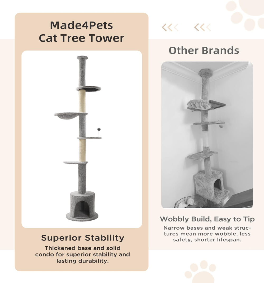 Made4Pets color options in beige gray and brown let the cat tree blend in
