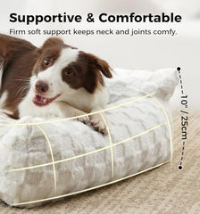 MADE 4 PETS dog couch bed; raised sides offer secure, curled-up lounging.