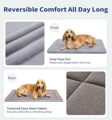 MADE 4 PETS large gray crate pad inside crate enables cozy sleep in any setup