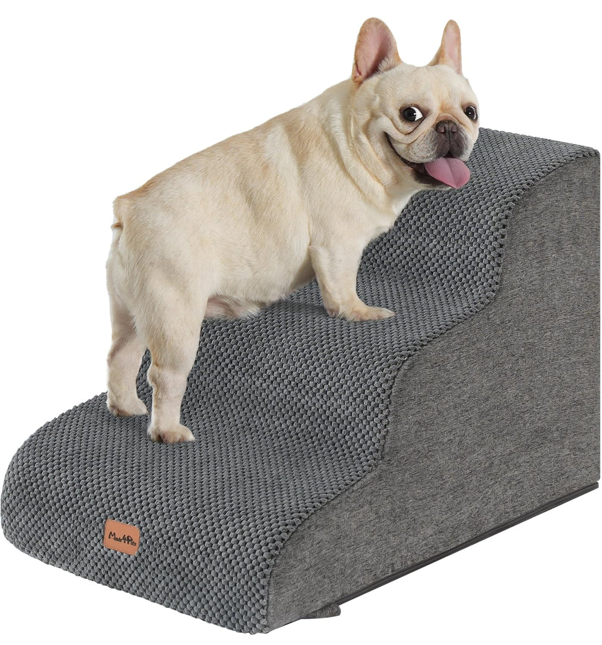 MADE 4 PETS dog stairs 3-step foam shows gentle climb for small dogs