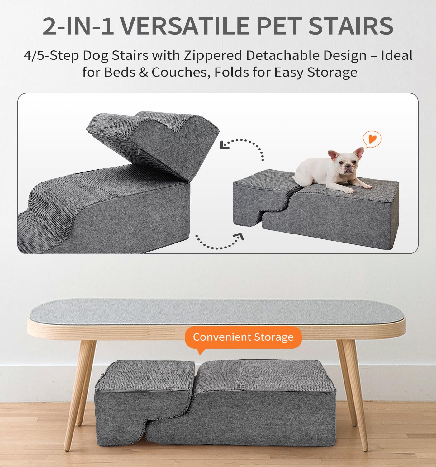 MADE 4 PETS 35D CertiPUR-US foam supports durable, pet-safe stairs