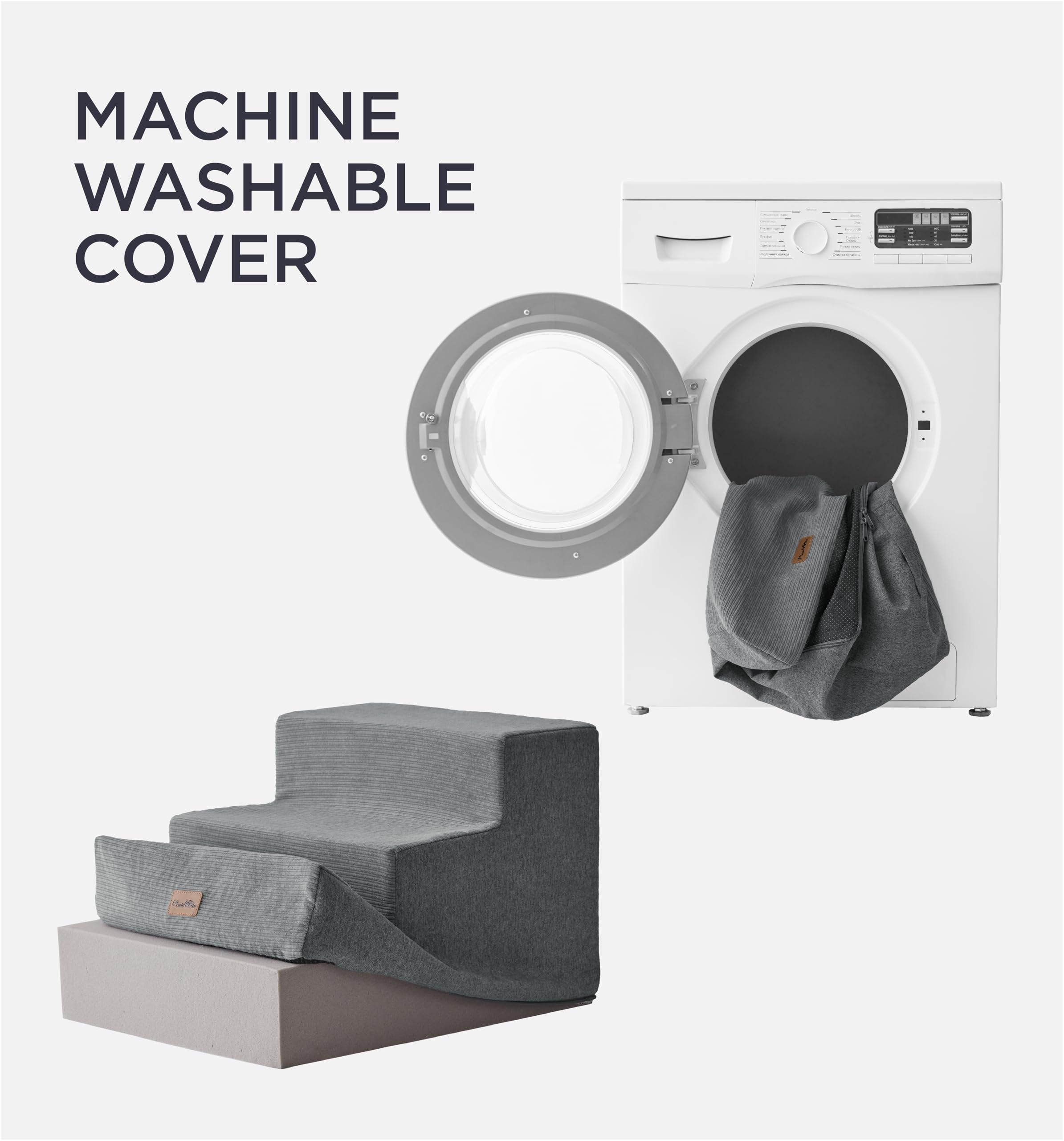 Made4Pets removable cover enables quick washing for clean stairs.