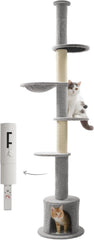 Made4Pets floor-to-ceiling cat tree with adjustable height fits ceilings precisely for diverse spaces