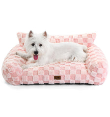 MADE 4 PETS indoor couch bed pink medium front view for cozy lounging
