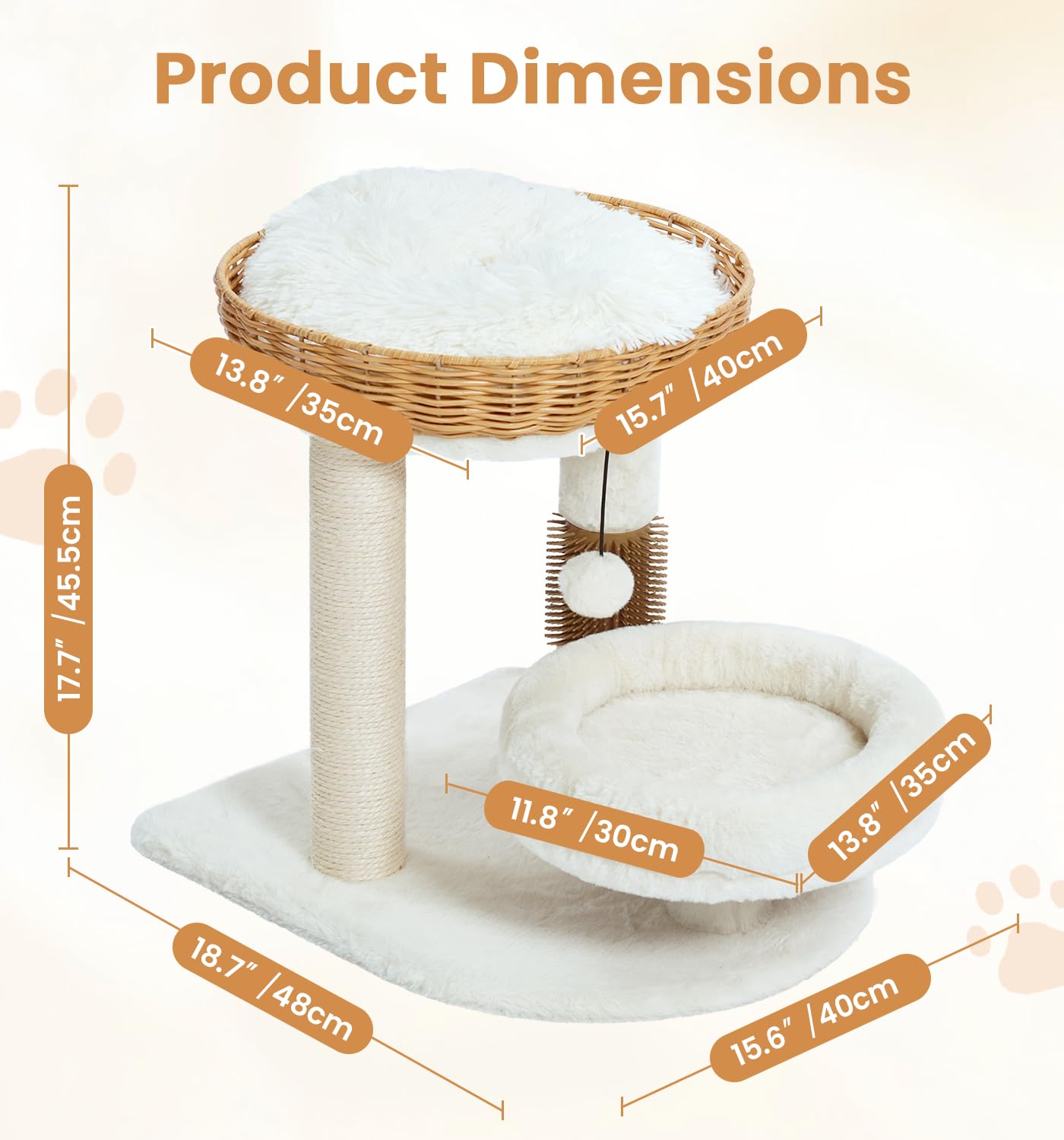 Made4 Pets PE rattan cat tree compact indoor-use fits small living spaces.
