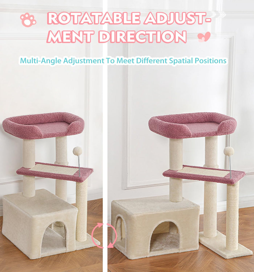 Made4Pets Pink Cat Tree suits multi-cat households for shared play.