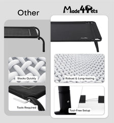 MADE 4 PETS rust-resistant-steel-frame and snap-button-legs ensure stable, wobble-free lounging