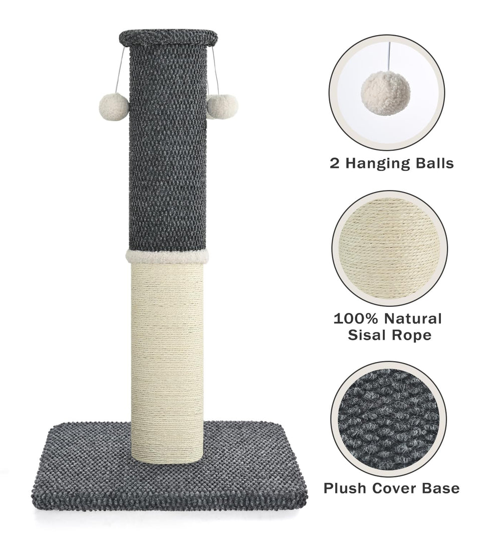 MADE 4 PETS tall cat scratching post carpet surface supports comfortable scratching and furniture protection.