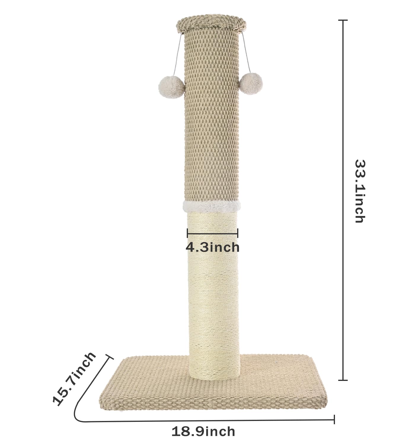 Made4Pets beige scratching post blends with modern decor.