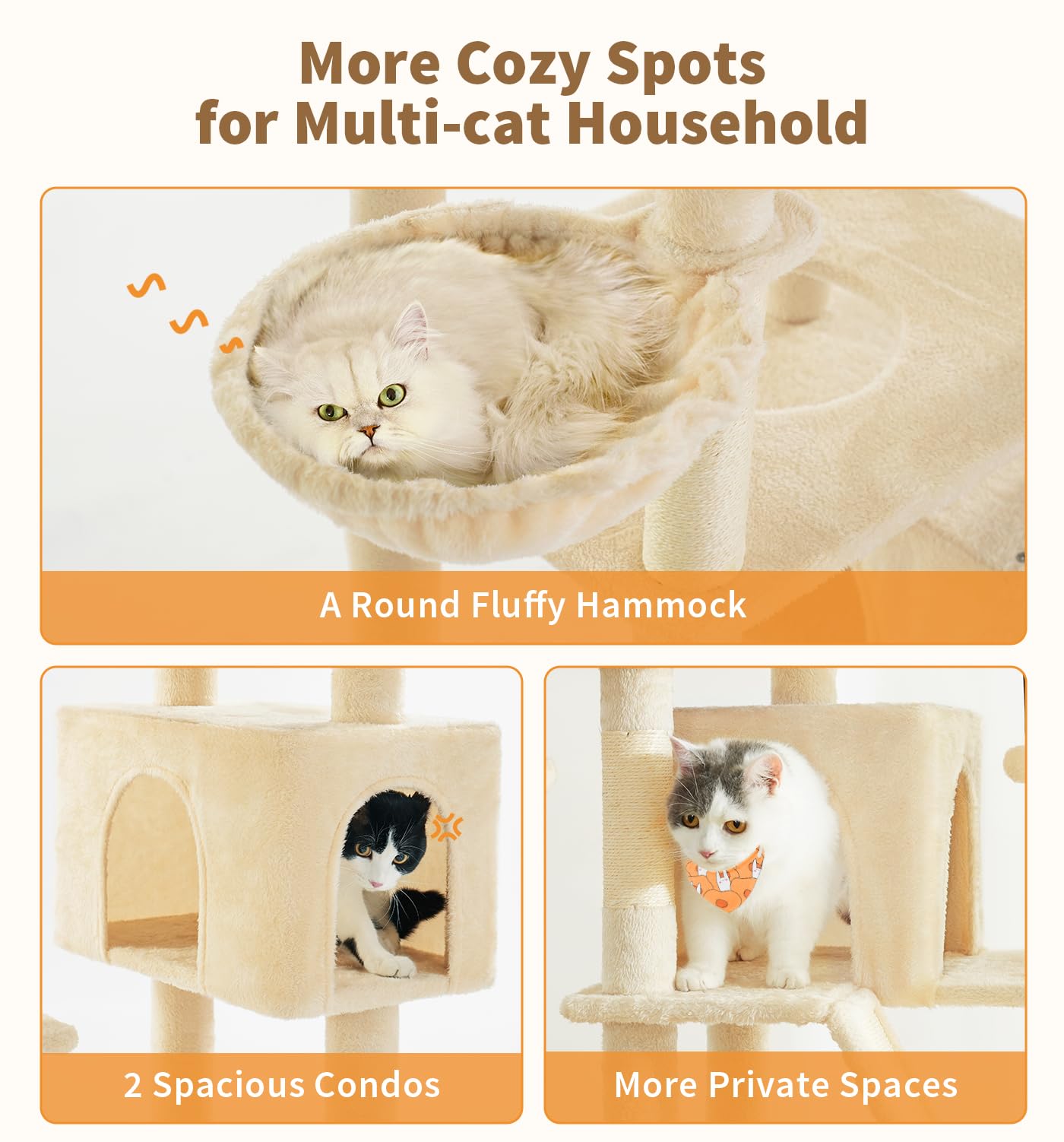 MADE 4 PETS private condo in beige offers cozy hideaway