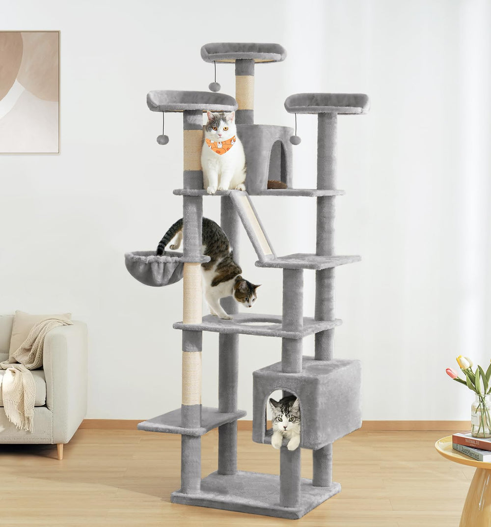 Made4Pets tall cat tree modern-design complements décor while offering functional spaces.