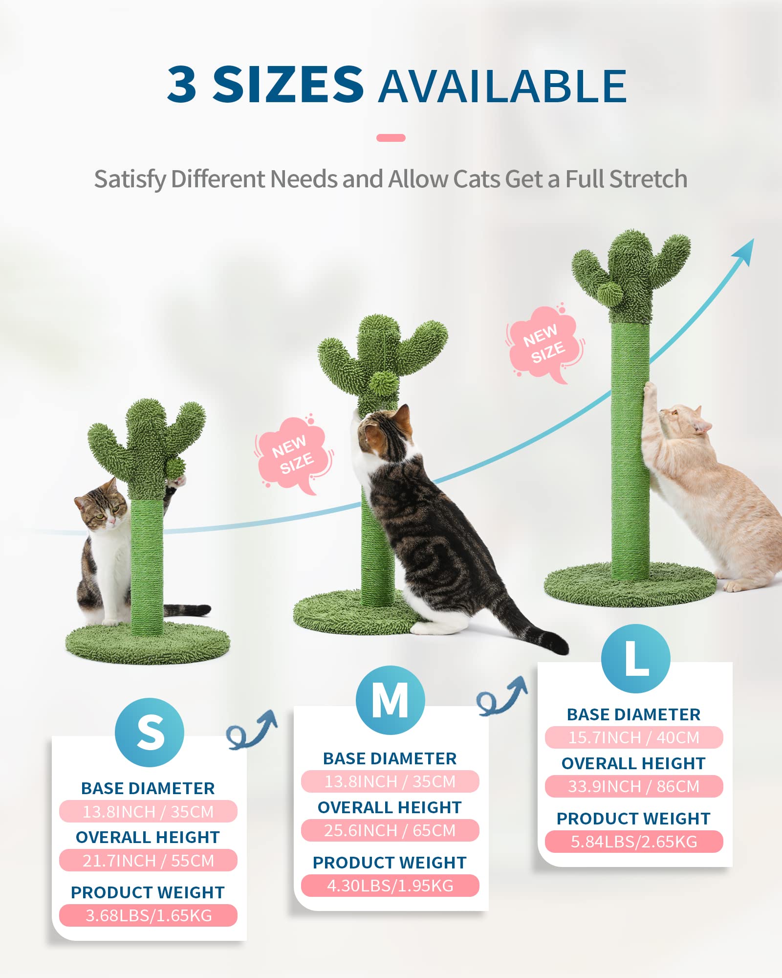 MADE4PETS vertical green cat tree with sisal rope for satisfying scratching
