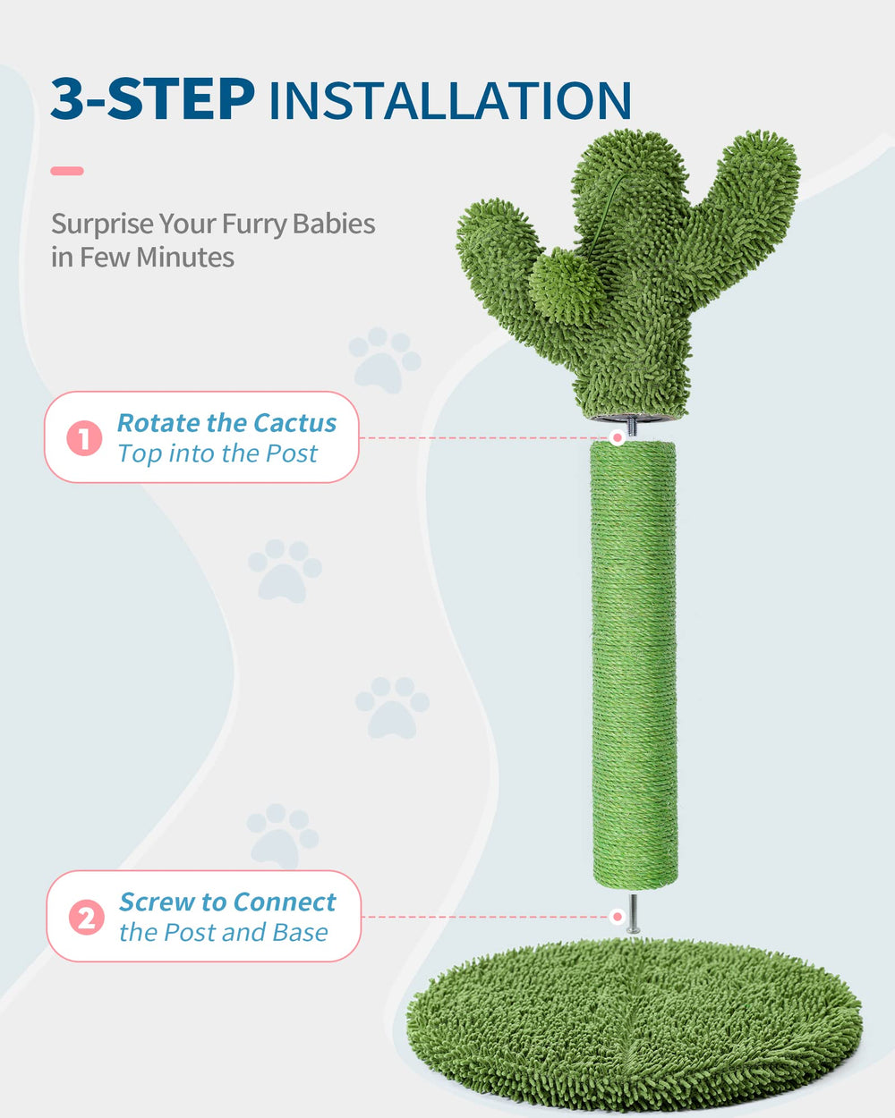 Made4Pets vertical cat tree in green fits apartments and small spaces.