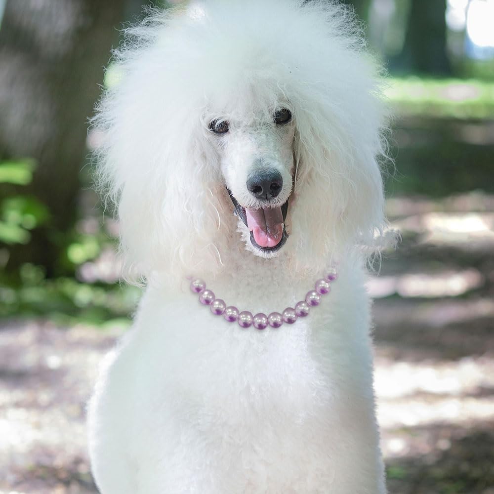 Madison Tyler Dog Pearl Necklace size comparison illustrates comfortable fit options.