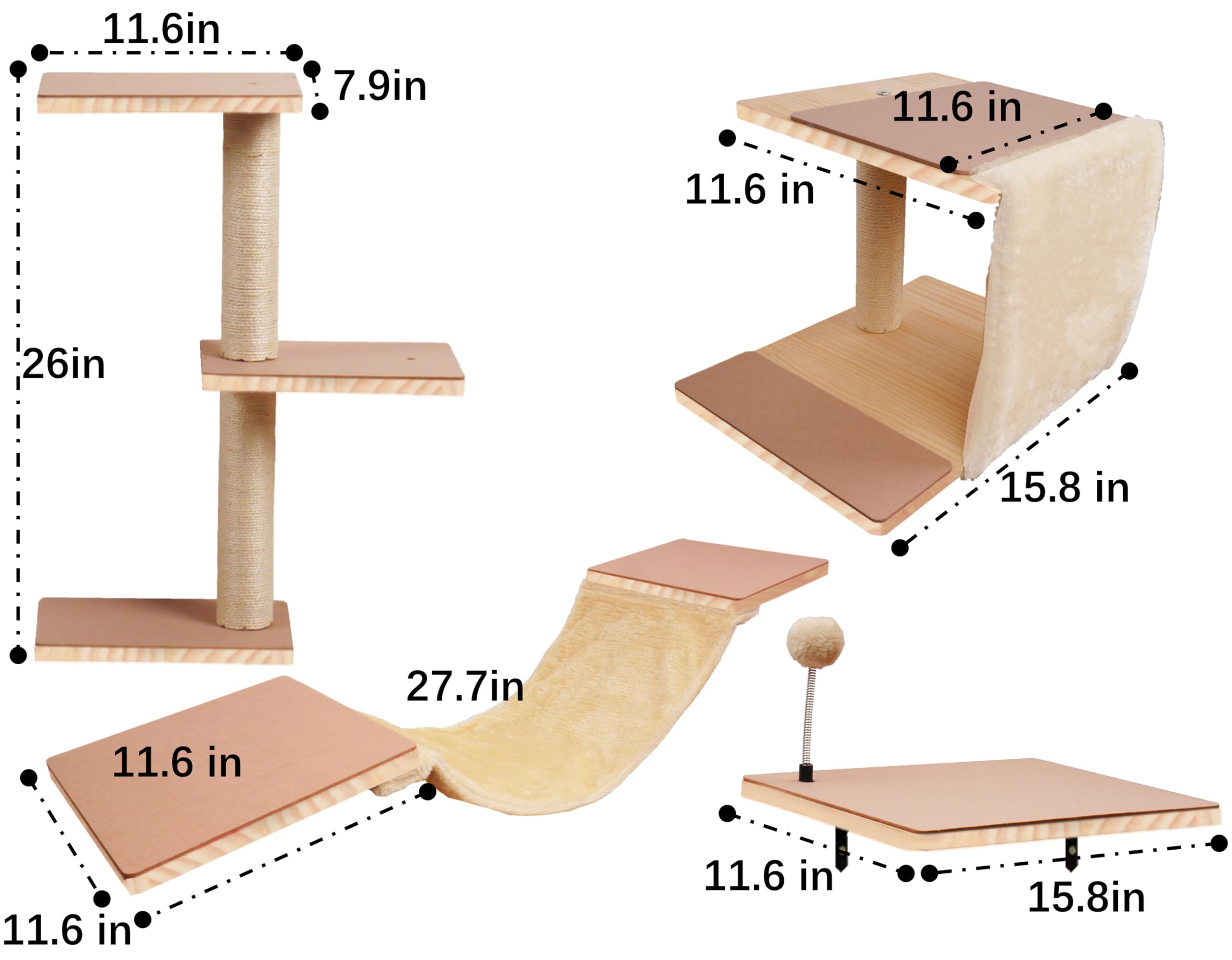 MADNIU cat wall shelves scratching post emphasizes durable post for claws
