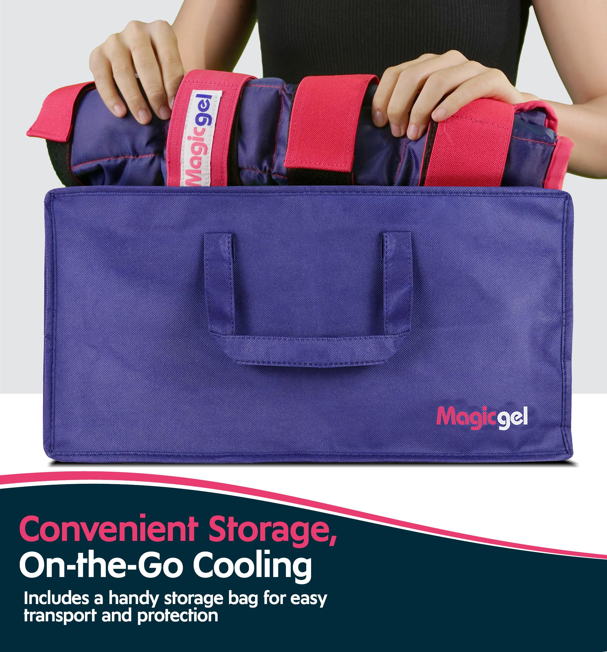 Magic Gel freezer-ready pack ready to chill before use.