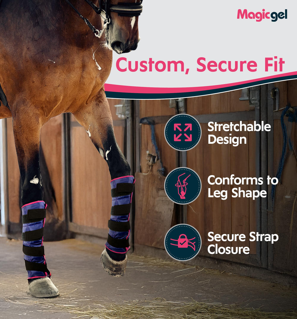 Magic Gel ice pack with strong strap closure provides stable compression.