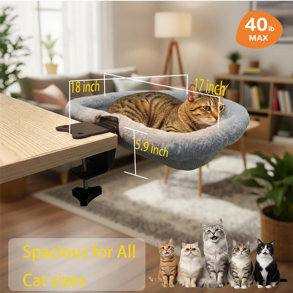Magic Palm cat desk bed space-saving perch attached to desk edge