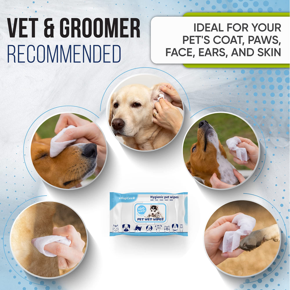 MAGICARE Pet Wipes thick and soft texture handles dirt without tearing.