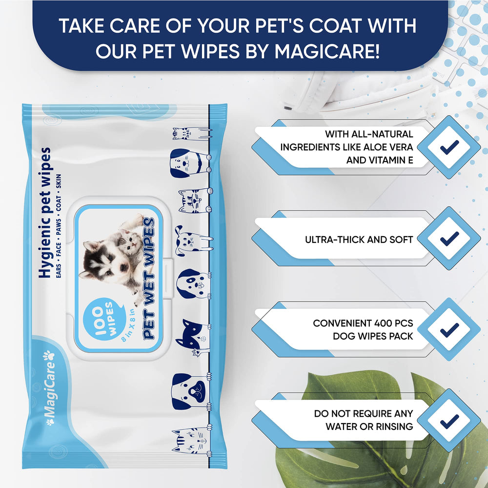 MAGICARE Pet Wipes unscented formula designed for sensitive skin.