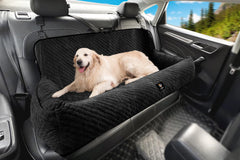 MagicFox dog car seat back-seat-setup demonstrates secure, comfortable travel space.
