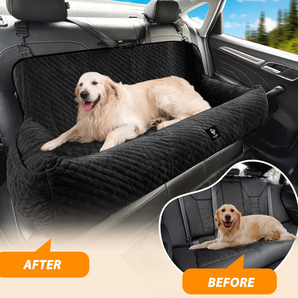 MagicFox dog car seat all-cars-back-seat shows back-seat fit in various vehicles.