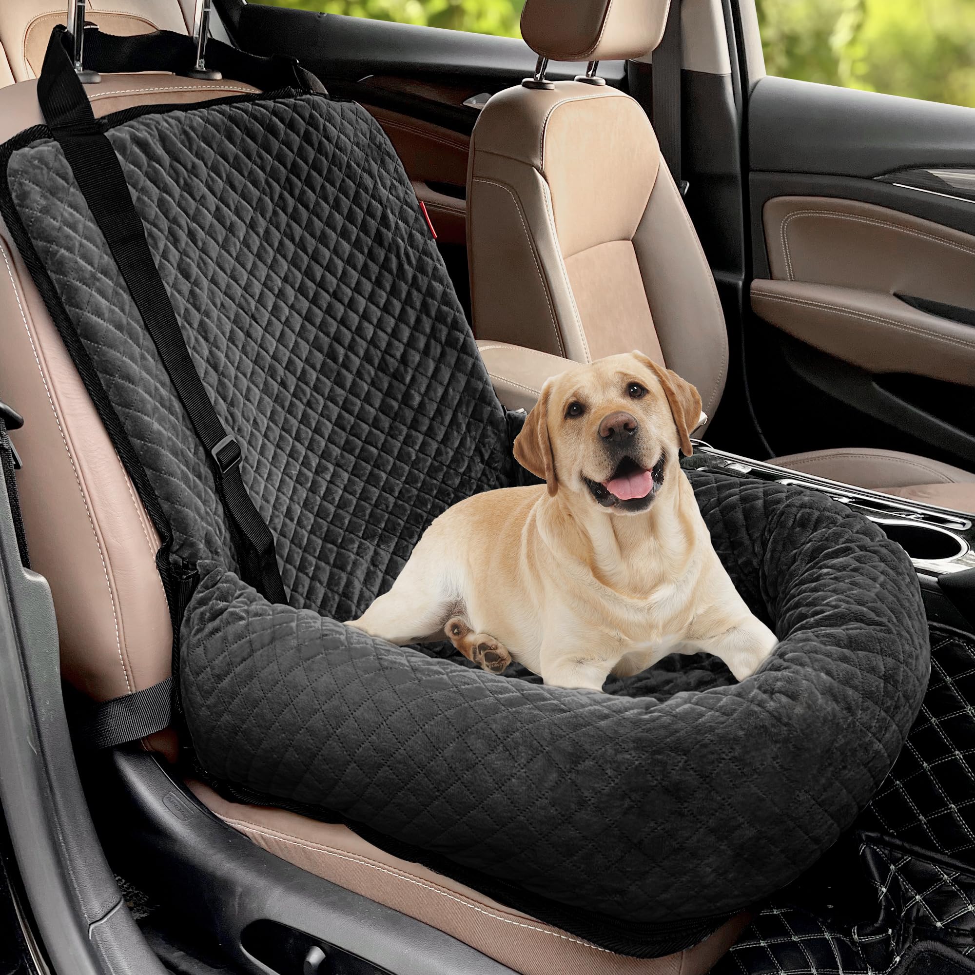 MagicFox dog car seat compact back view promotes safe travel for small to medium dogs