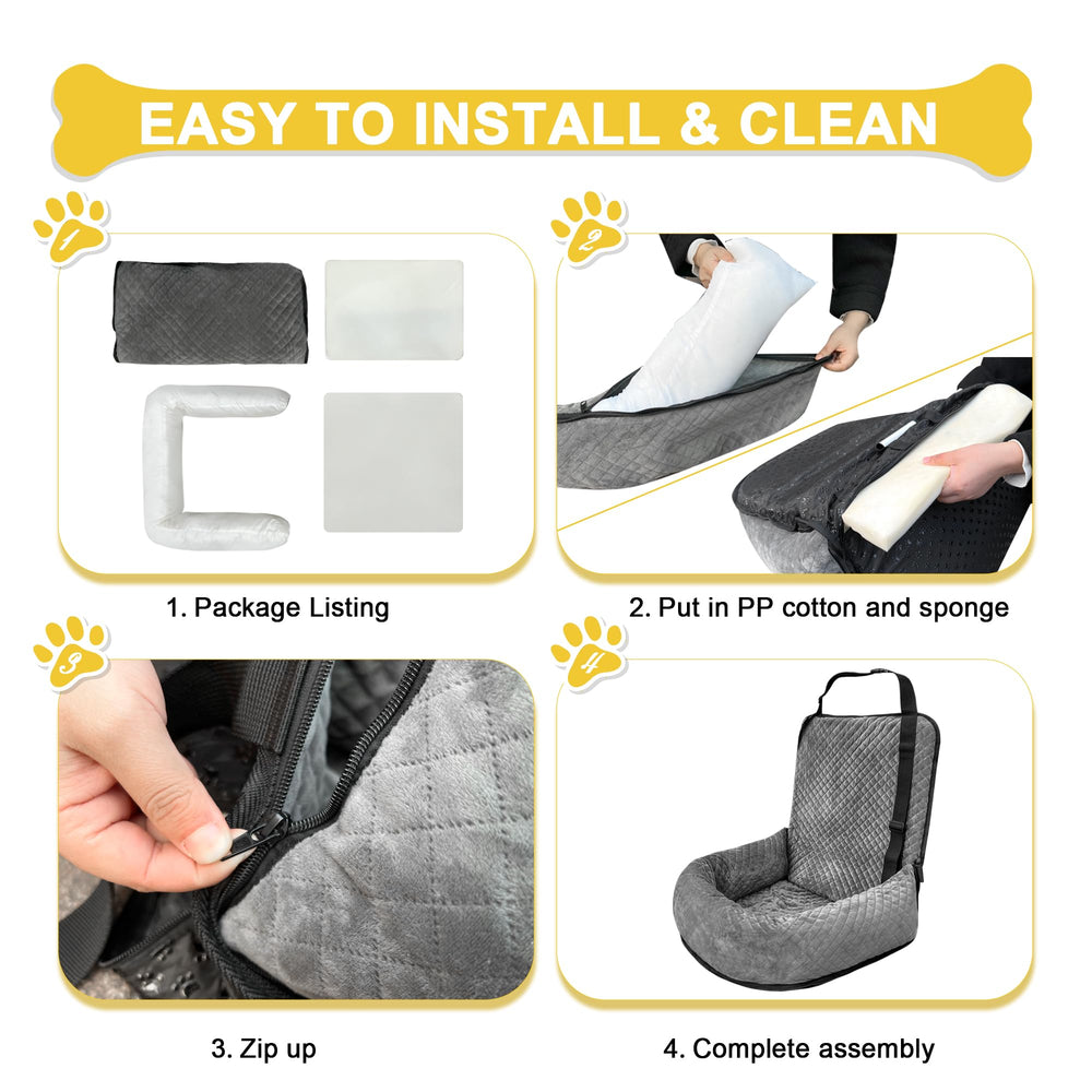 MagicFox dog car seat detachable design for easy transportation and storage.