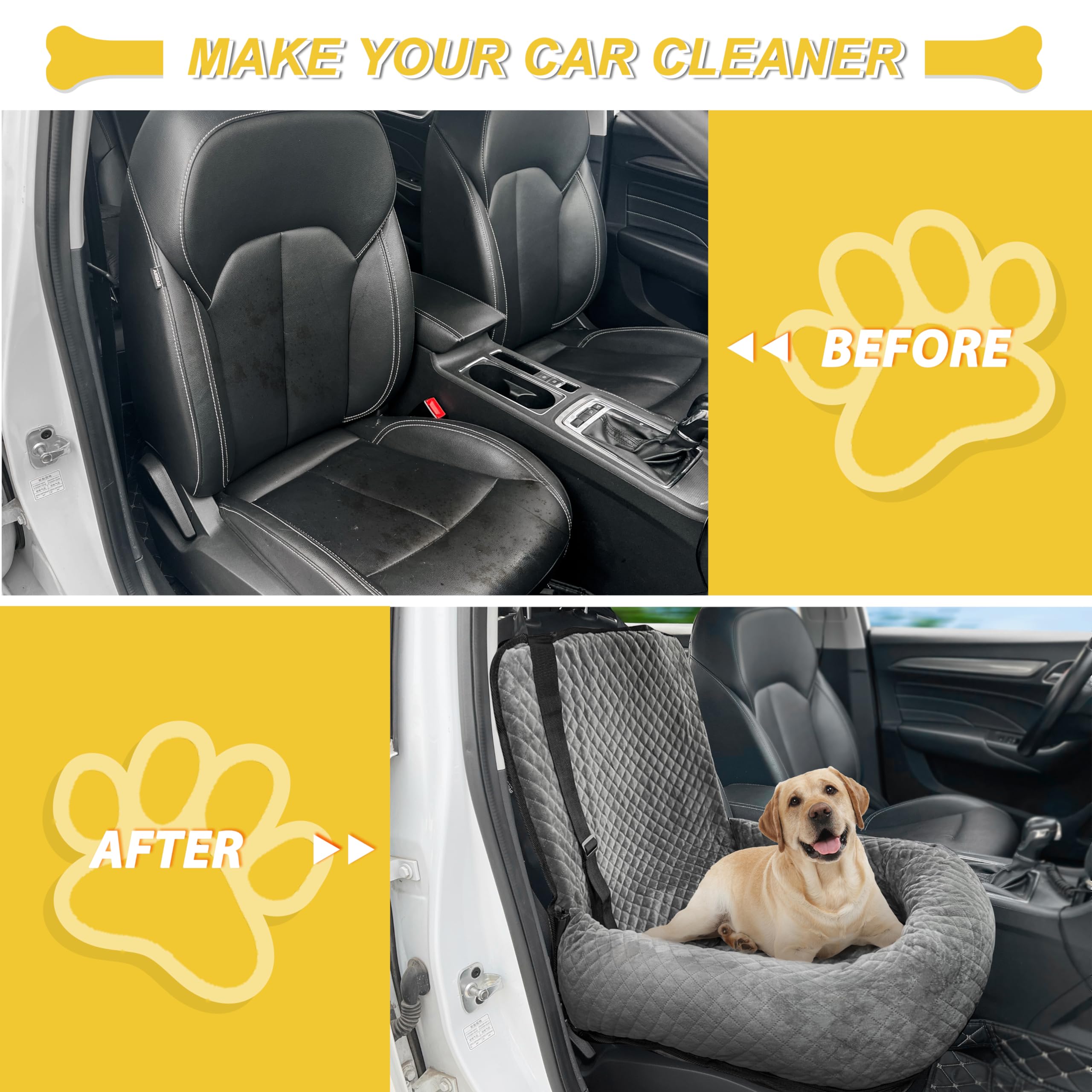MagicFox dog car seat with padded sides supports pets during braking.