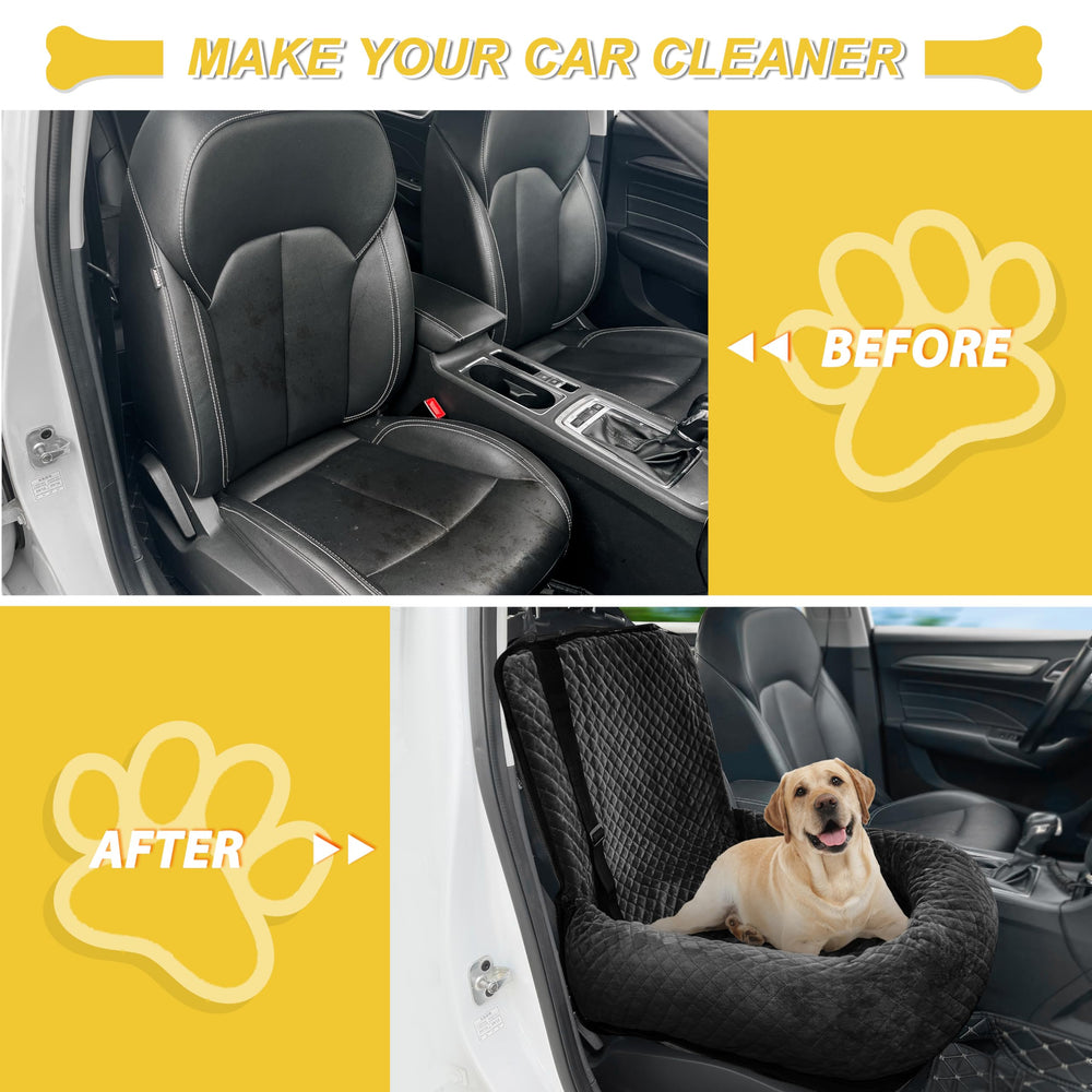 MagicFox dog car seat pp-cotton edge bolsters provide cozy support during rides