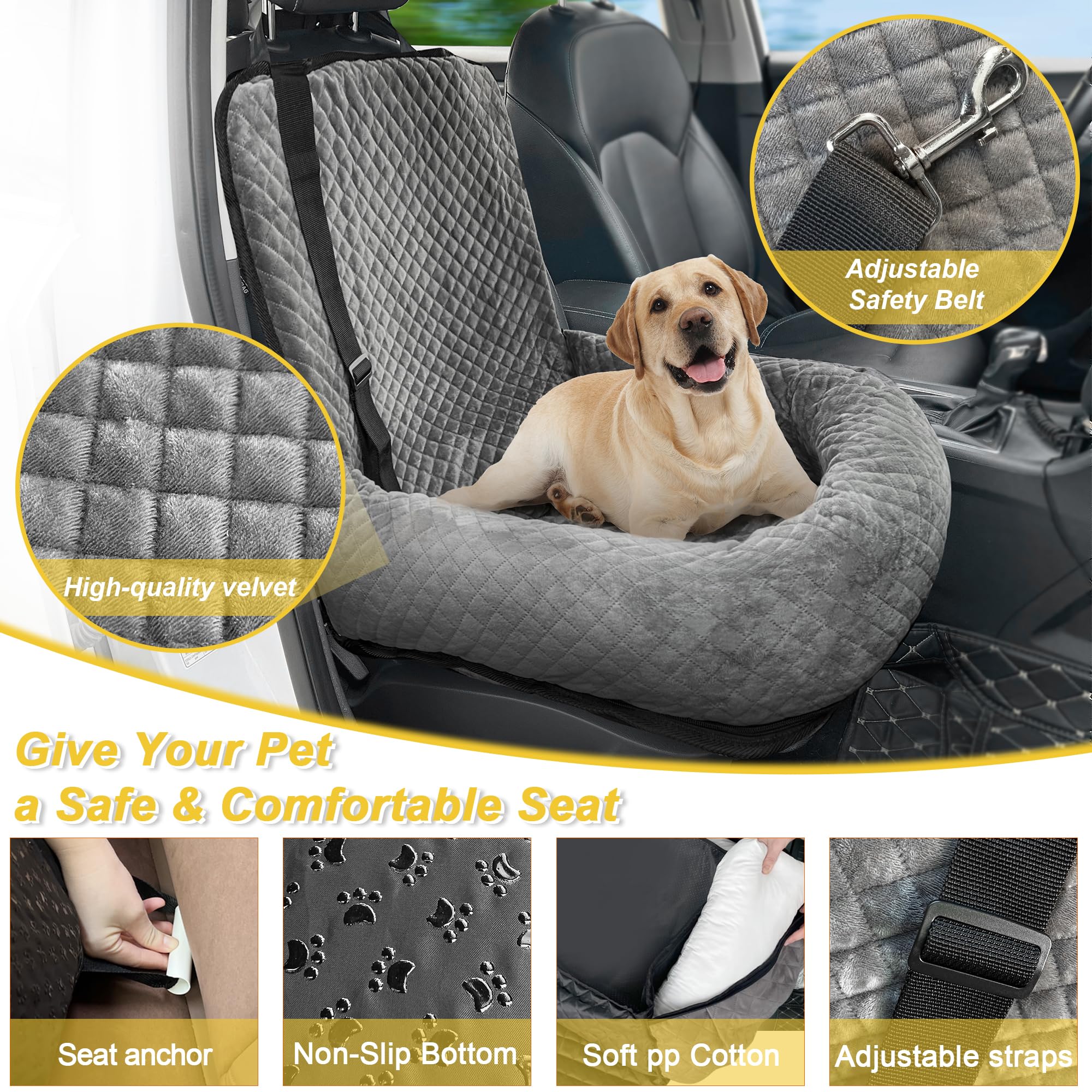 MagicFox dog car seat removable cover for quick cleanup and care.