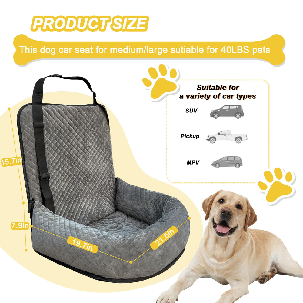MagicFox dog car seat soft travel bed provides cozy comfort for pets on road trips.