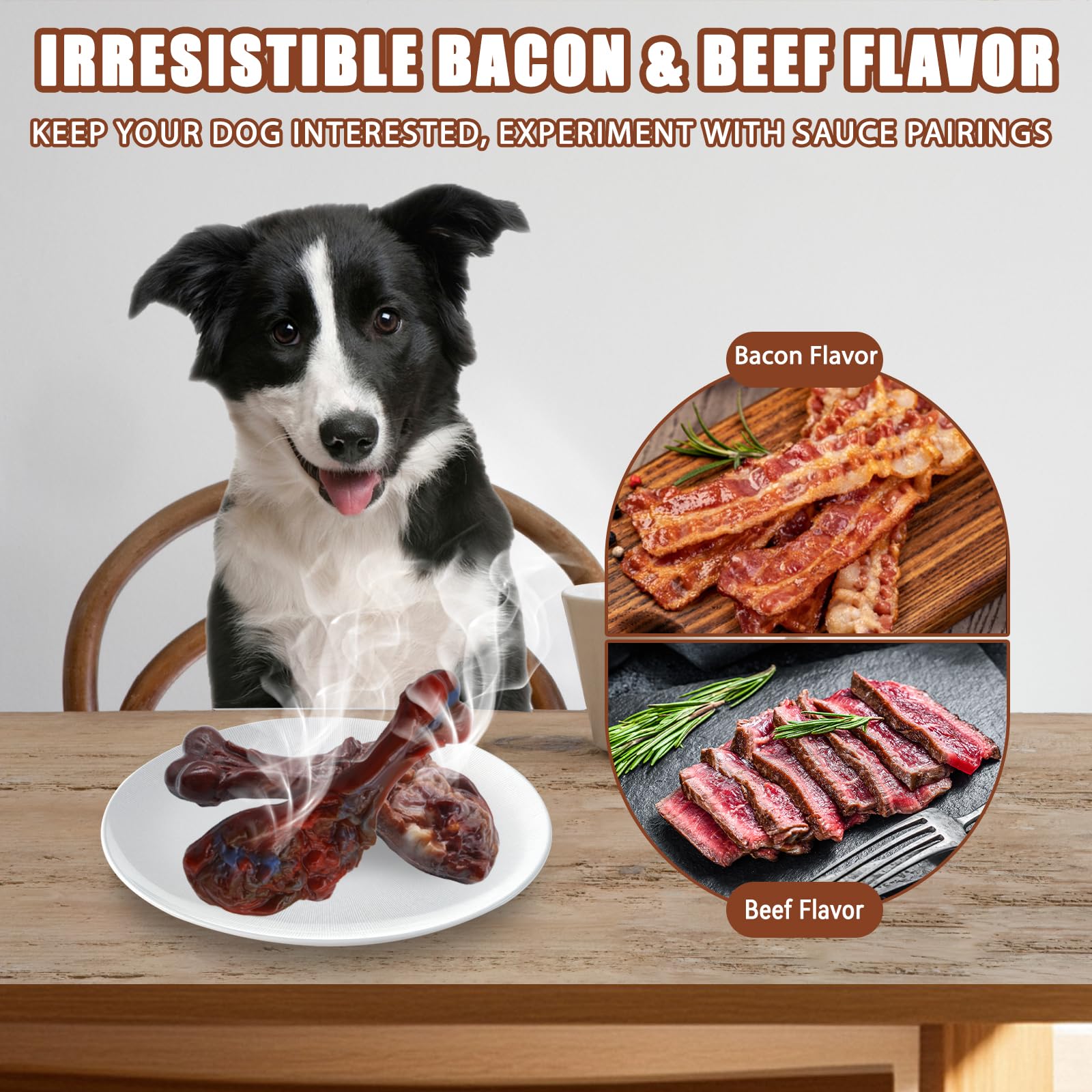 Magicorange beef-flavor nylon dog chew toy boosts interactive play and flavor variety.