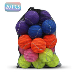 Magicorange bright fluorescent balls attract dogs during interactive play.
