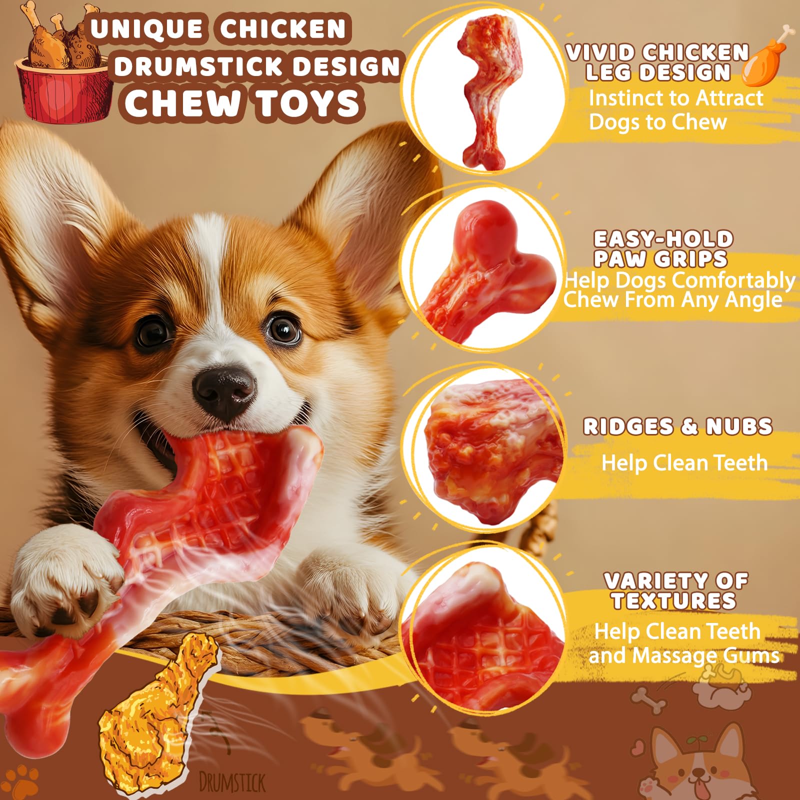 Magicorange 2-pack dog chew toy image showing value and long-lasting entertainment.