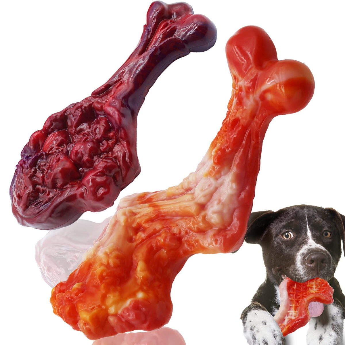 Magicorange nylon durable dog chew toy close-up emphasizes toughness for aggressive chewers.