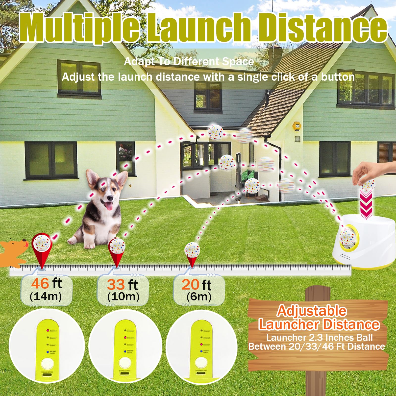 Magicorange dog fetch auto-thrower closeup highlighting E-TPU balls for training and exercise.