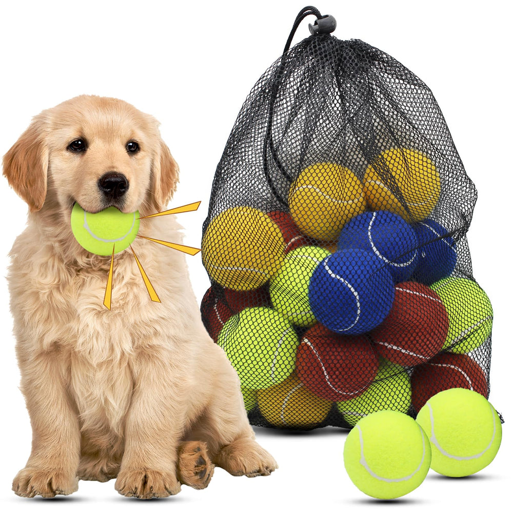 Magicorange dog tennis ball 2.5-inch front view with bright colors for quick pickup.