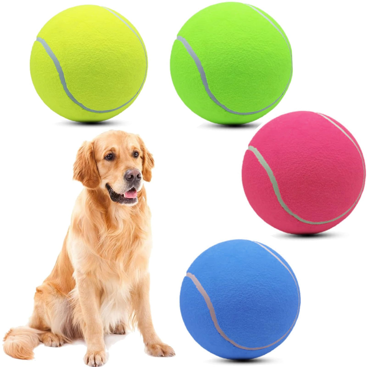 Magicorange giant tennis ball 9.5-inch multicolor front view for engaging fetch sessions