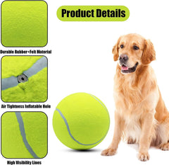Magicorange giant tennis ball durable rubber felt material emphasizes long-lasting canine entertainment