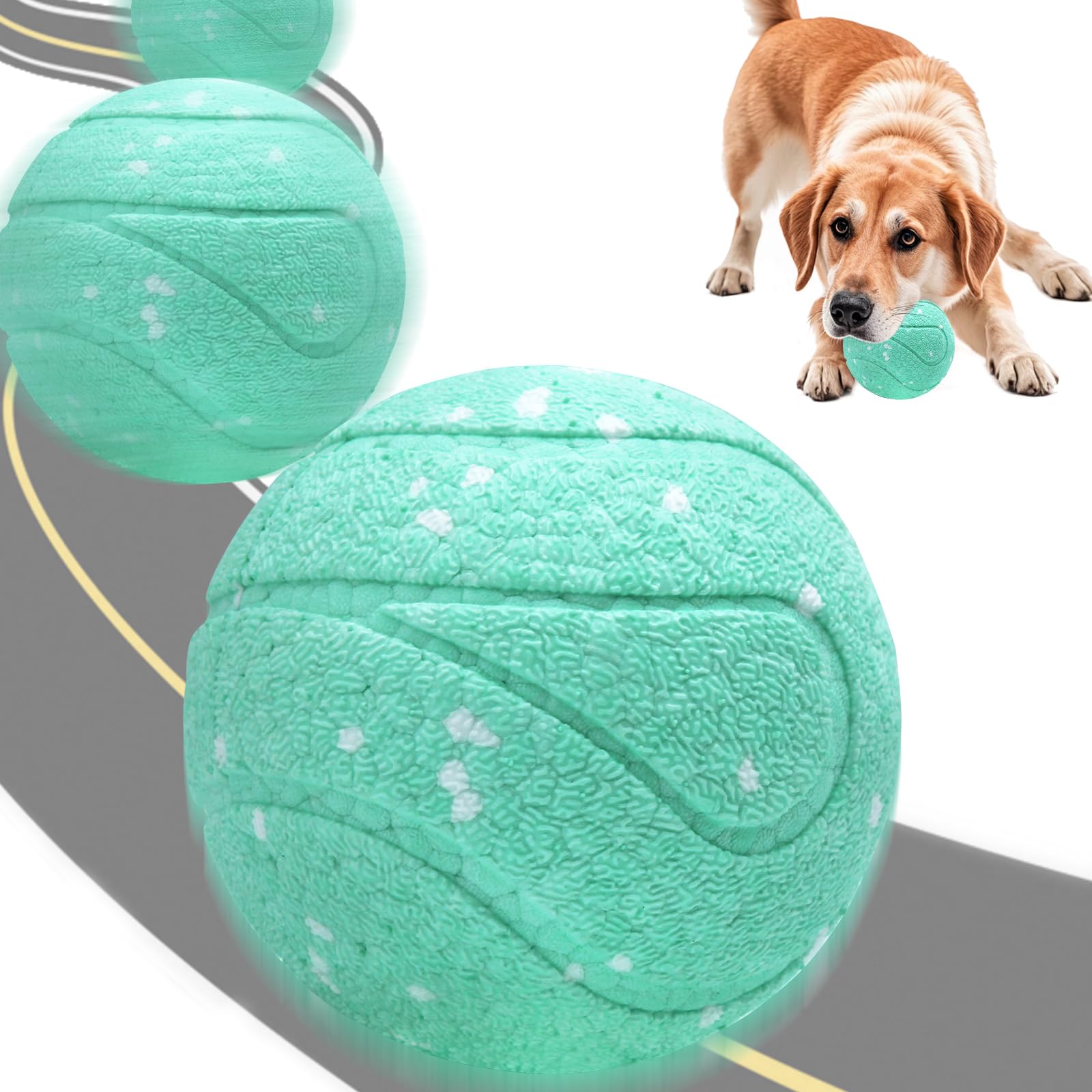 Magicorange interactive dog ball front view highlights durable E-TPU shell for long-lasting play