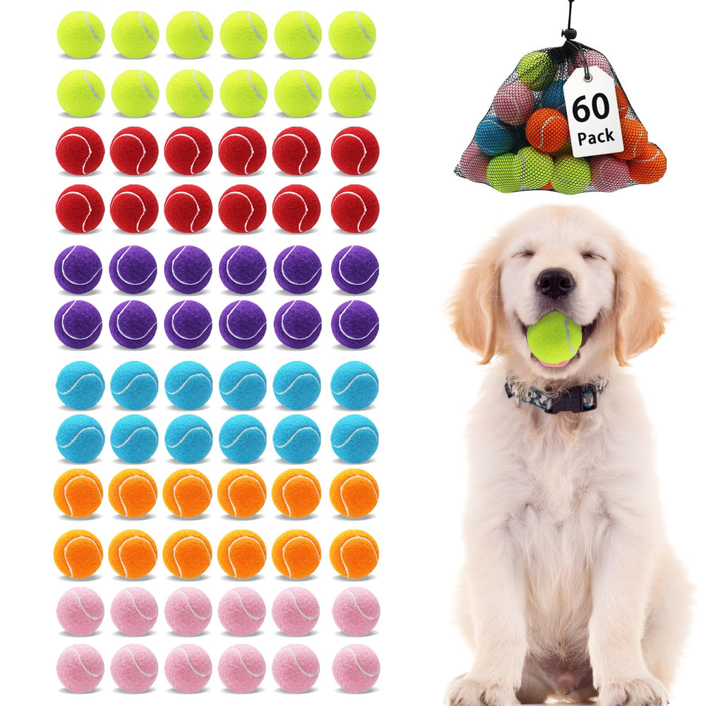 Magicorange small tennis balls 60-pack neon colors for lively interactive play