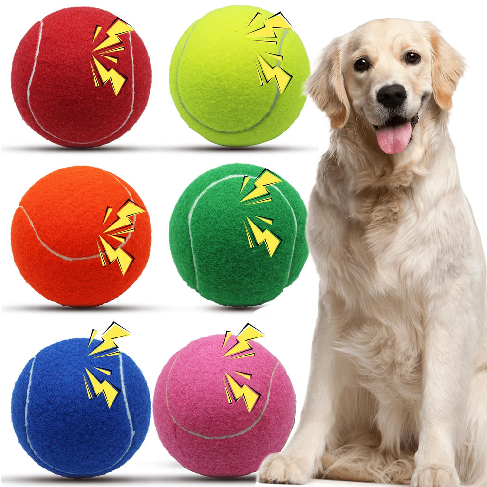 Magicorange squeaky tennis ball 4inch front view for engaging fetch sessions