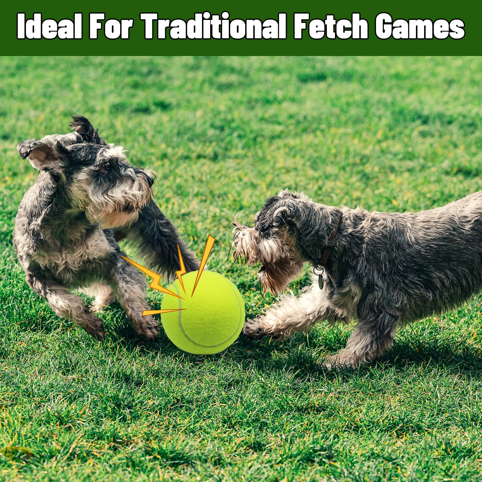 Magicorange squeaky tennis ball dog toy - non-abrasive felt protects teeth during play
