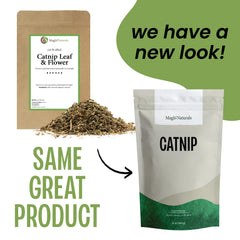 MagJo Naturals catnip leaves close-up, aromatic green leaves for cats
