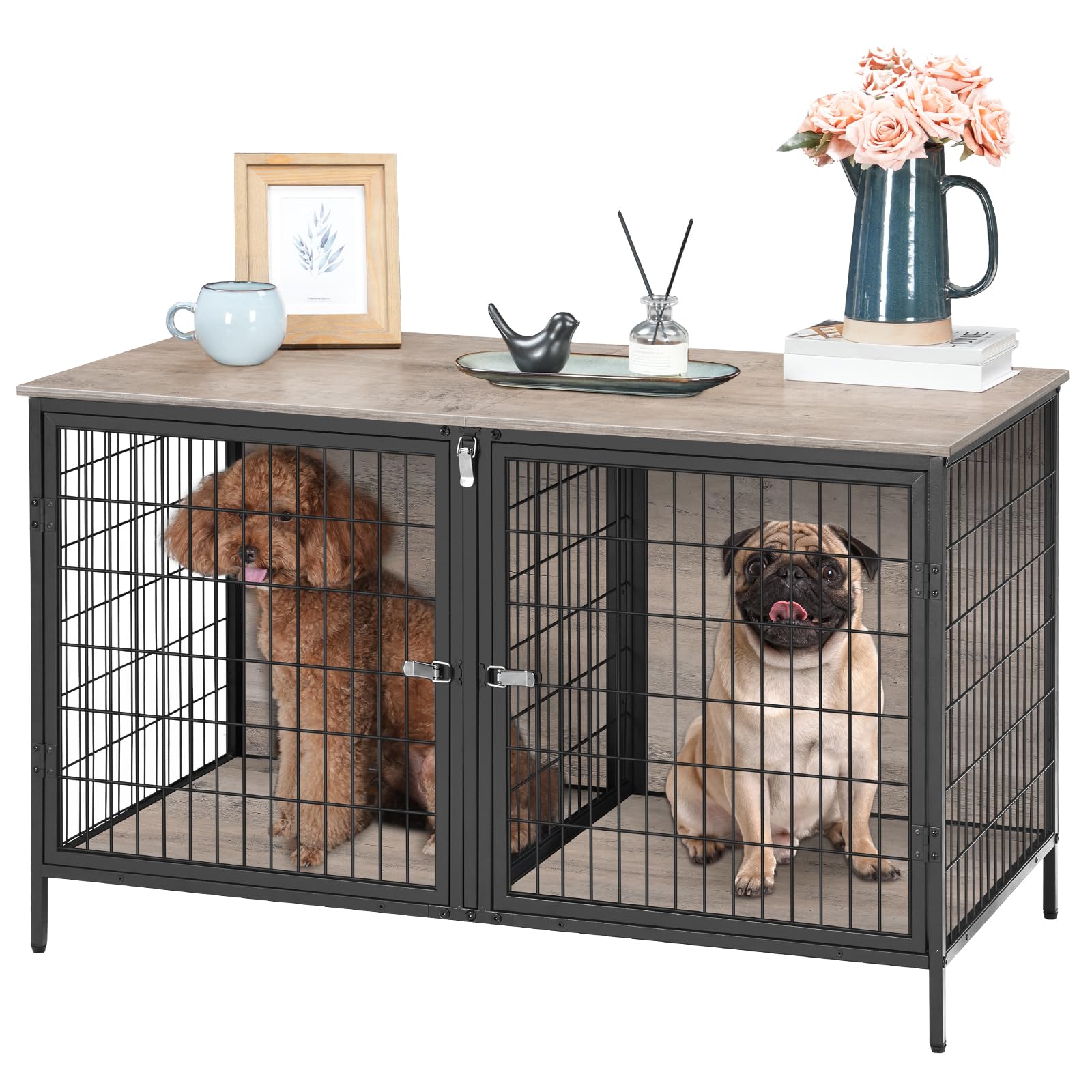 MAHANCRIS dog crate furniture versatile-room placement shows multi-room adaptability for indoor homes.