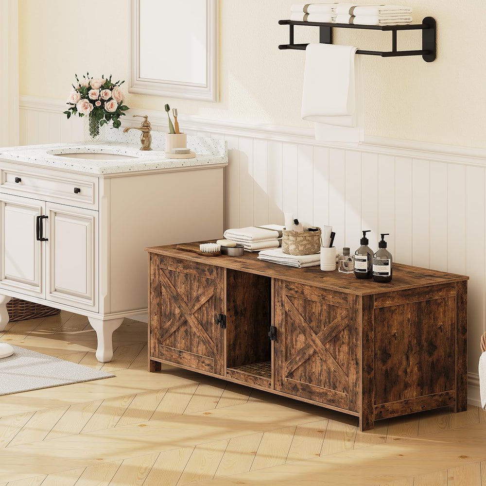 MAHANCRIS rustic brown finish complements many home decors.