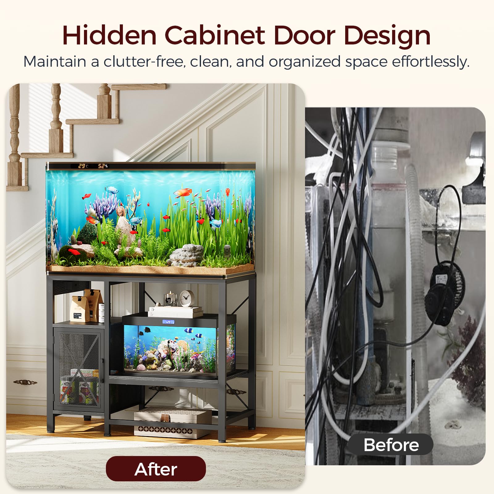 MAHANCRIS stand with six adjustable feet ensures stable placement.