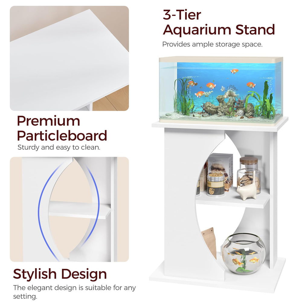 MAHANCRIS 10-gallon fish tank stand in living room provides stylish storage.
